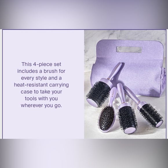 •NEW•Monat 4 Piece Brush Set & Heat Resistant Case - Picture 2 of 6